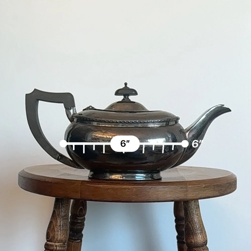 Vtg Silver Plated Sheffield Design  Kettle Tea Patina Nickel England Engraved M - Picture 15 of 16